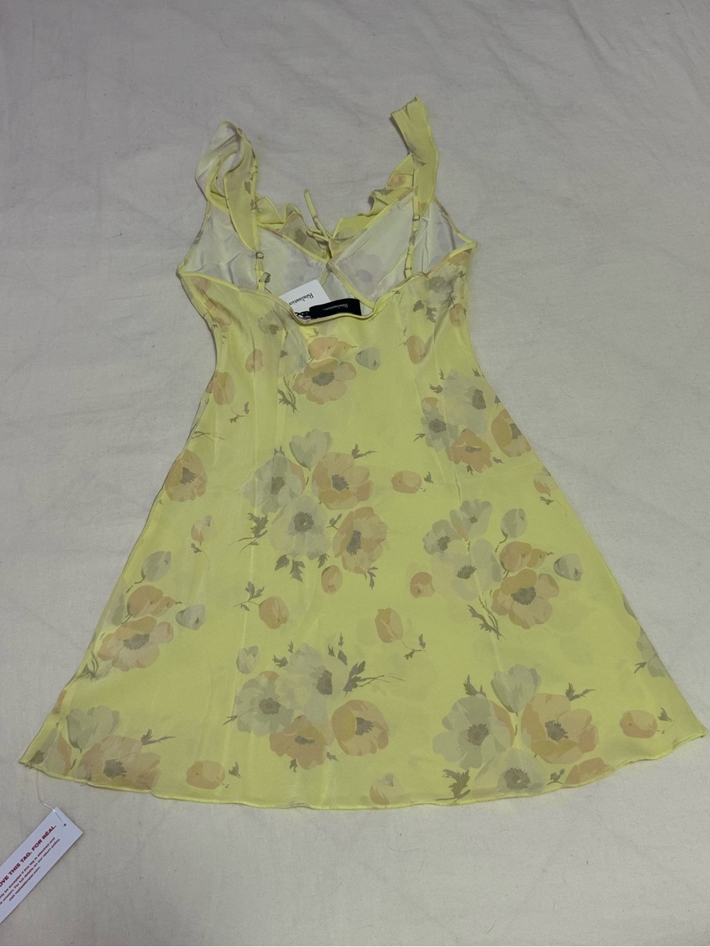 NWT Realisation Par the Hazel Zinnia Yellow Floral Ruffle Mini Dress - Picture 7 of 7
